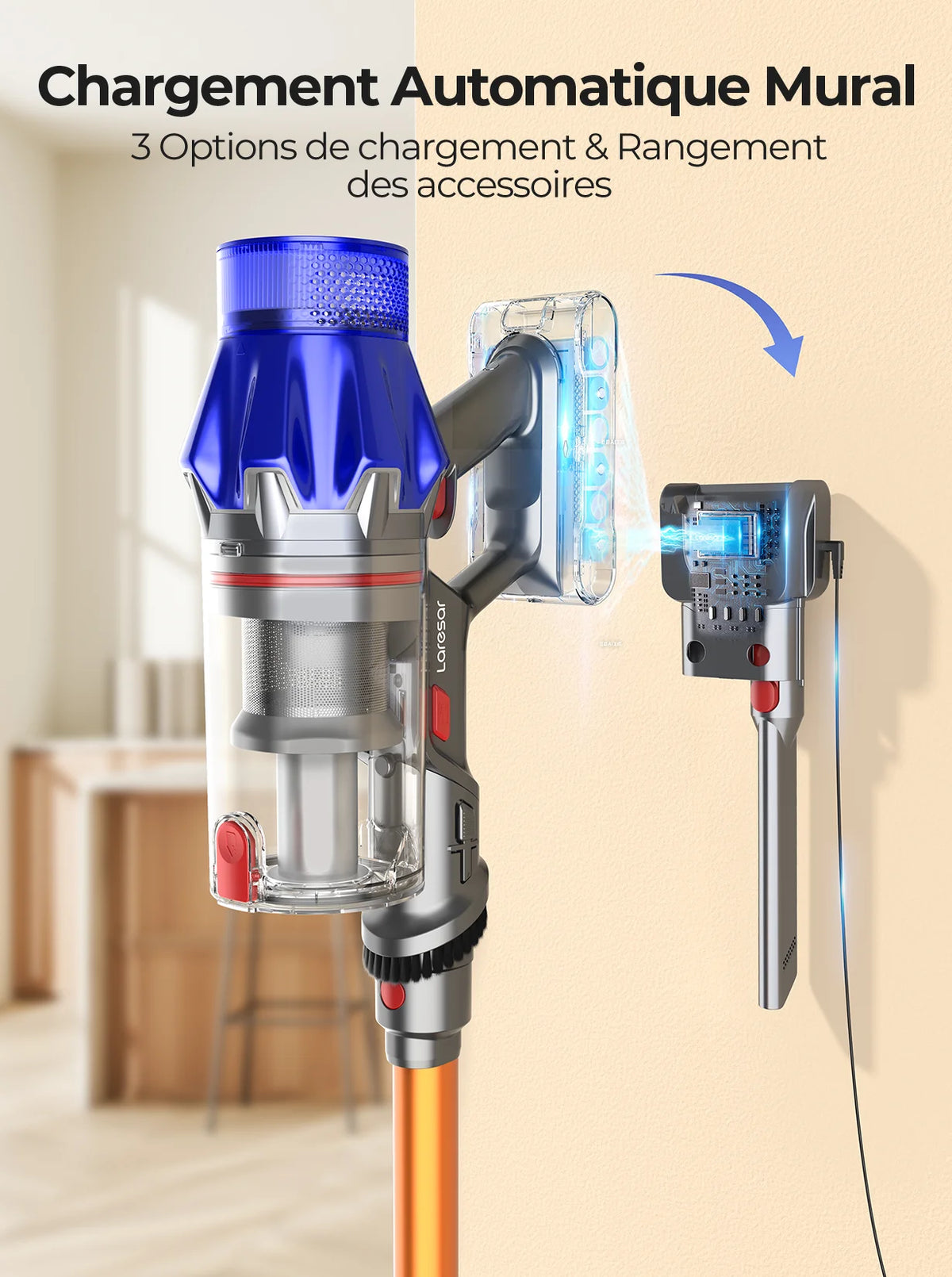 Aspirateur Sans Fil Puissant - Aspirateur Balai Autonomie 90 Minutes