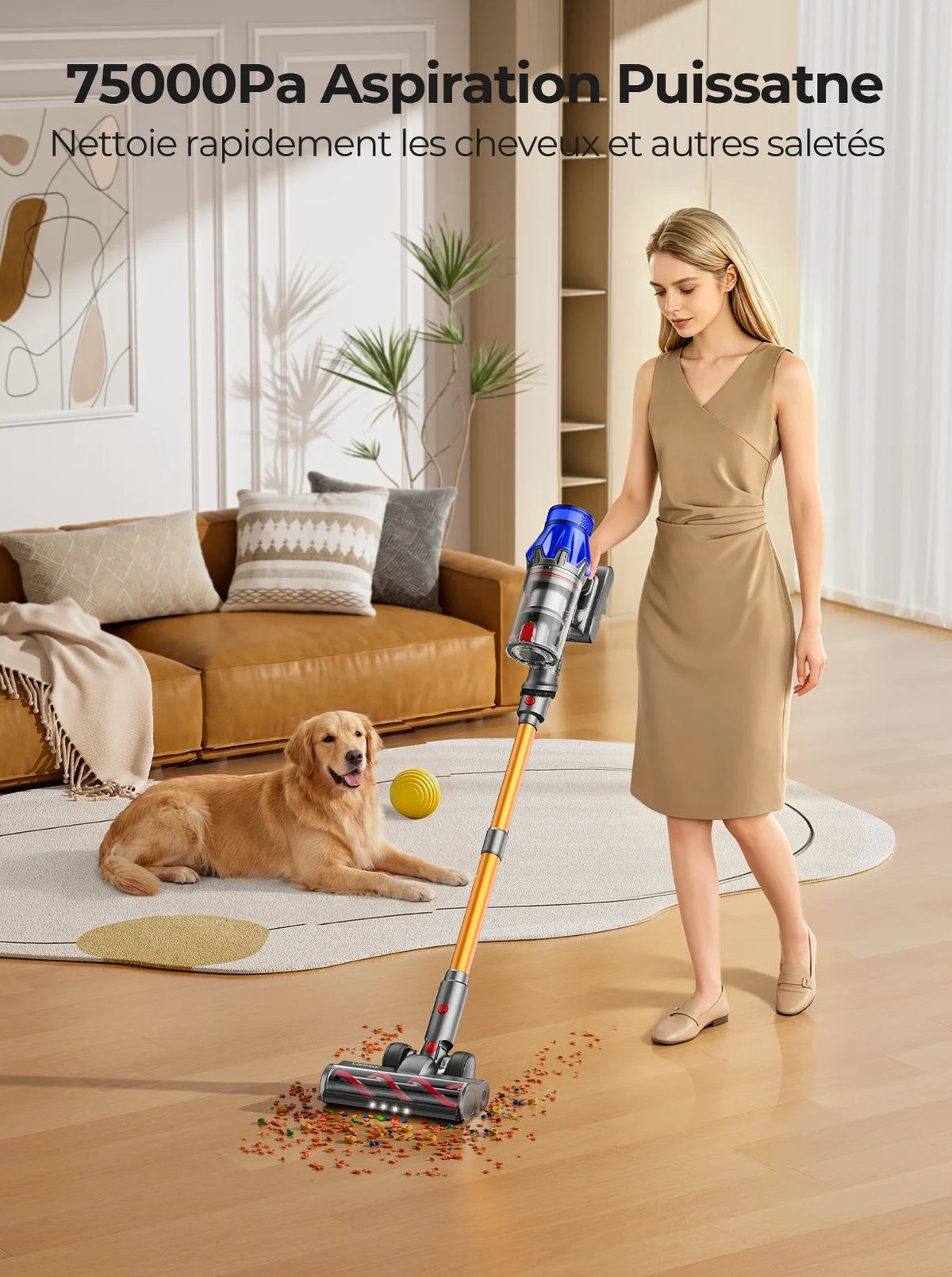 Aspirateur Sans Fil Puissant - Aspirateur Balai Autonomie 90 Minutes