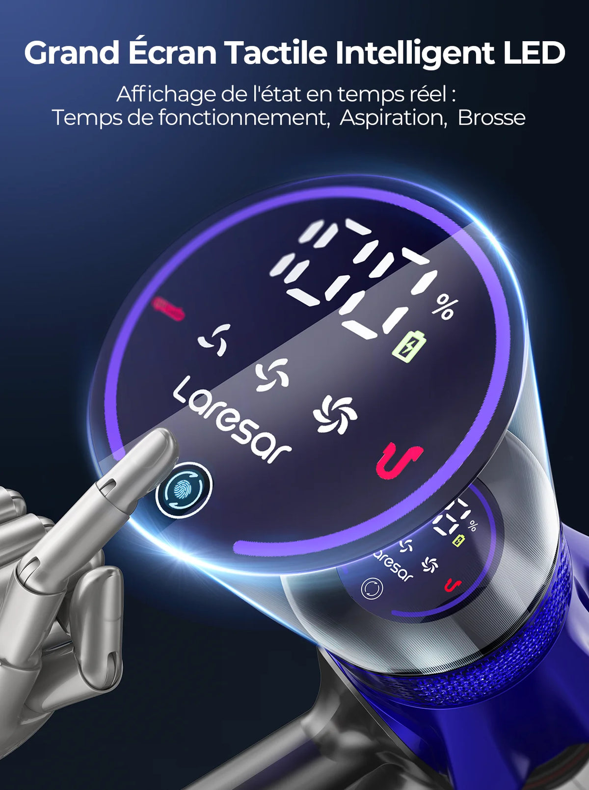 Aspirateur Sans Fil Puissant - Aspirateur Balai Autonomie 90 Minutes